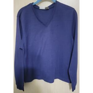 L.L Bean Womens Med Pullover Long Sleeve Crew Neck T Shirt purple made in Canada